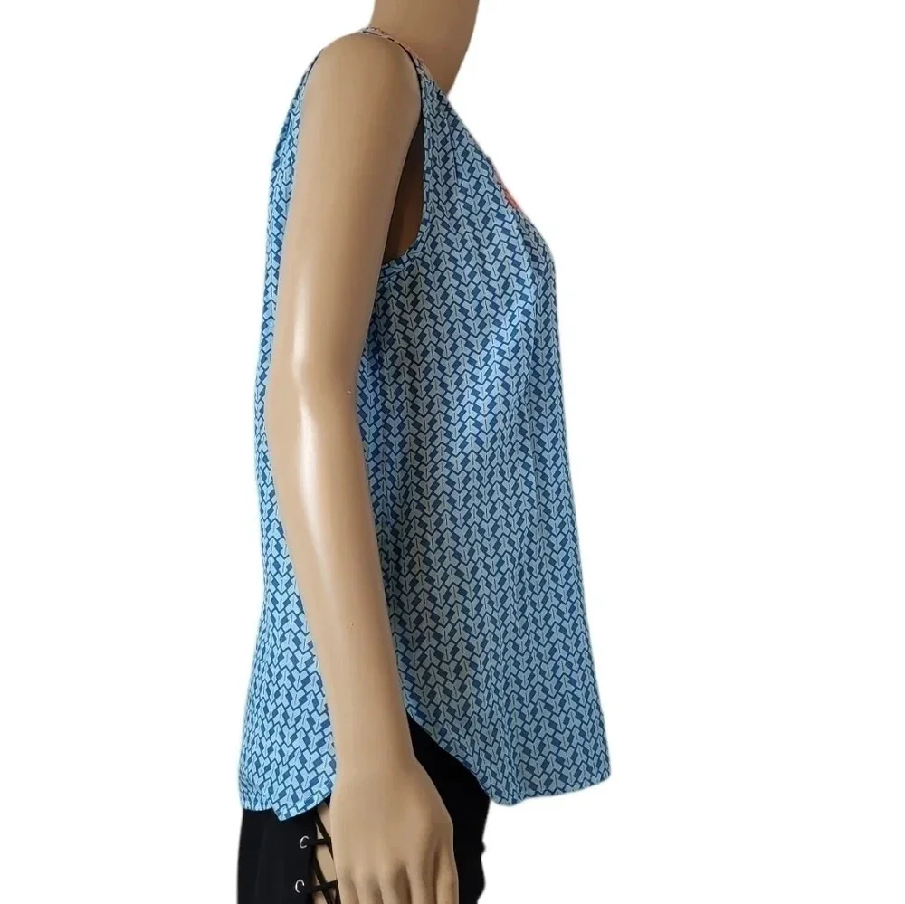 J.Crew Blue Orange Tassel Aztec Arrow Sleeveless